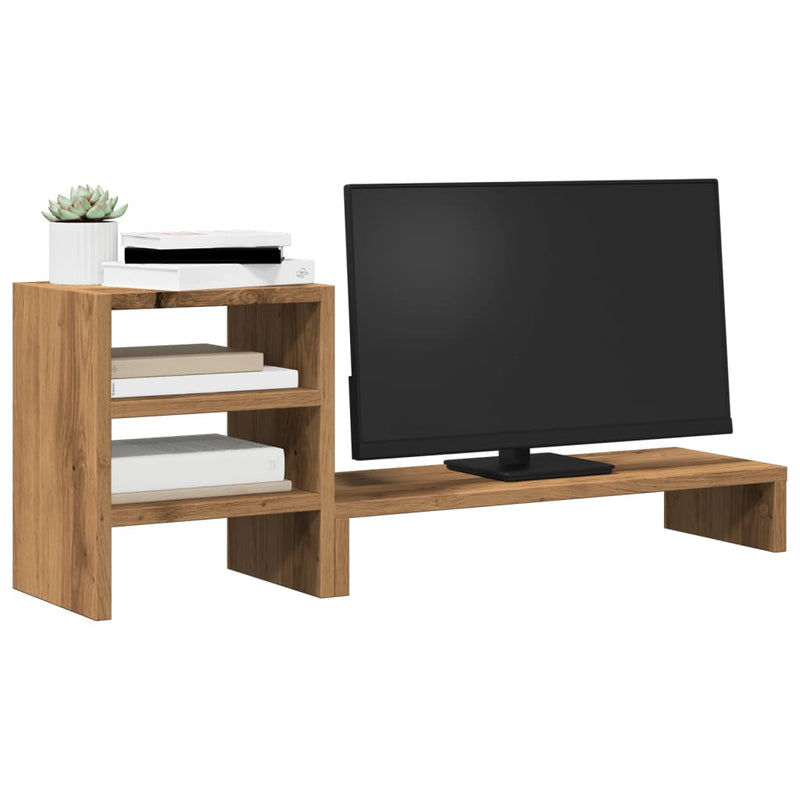 Load image into Gallery viewer, Vidaxl monitorstandaard met bureau-organizer hout artisanaal eiken
