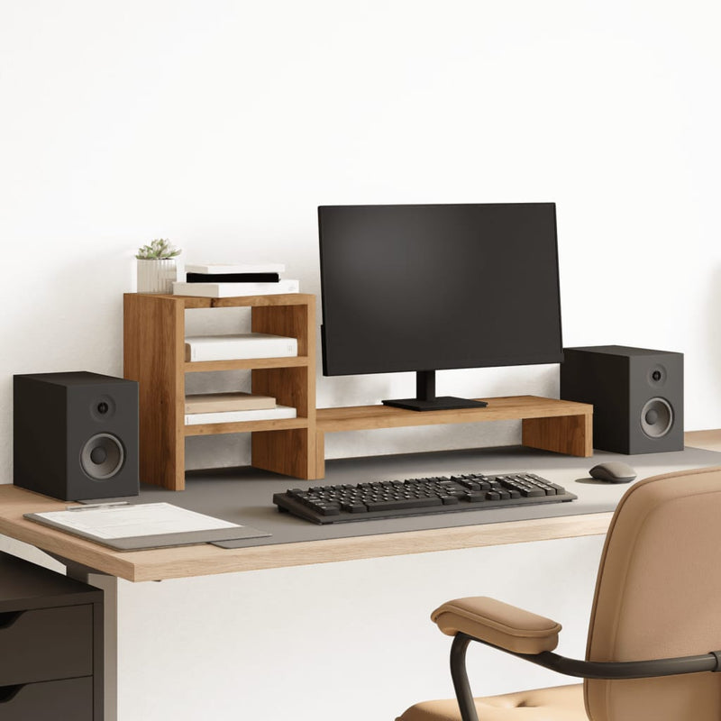 Load image into Gallery viewer, Vidaxl monitorstandaard met bureau-organizer hout artisanaal eiken
