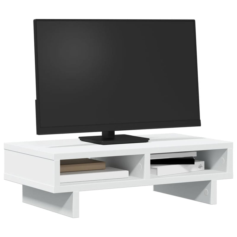 Load image into Gallery viewer, Vidaxl monitorstandaard 50x27x15 cm bewerkt hout wit

