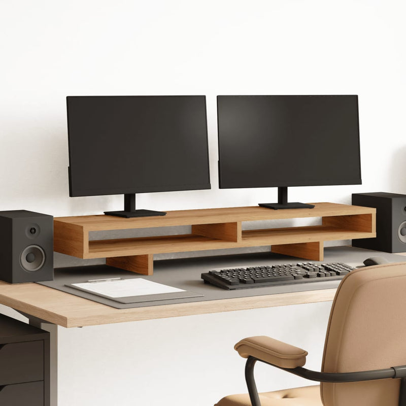Load image into Gallery viewer, Vidaxl monitorstandaard 100x27x15 cm bewerkt hout artisanaal eiken
