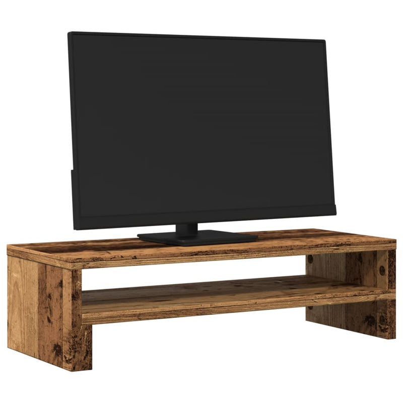 Load image into Gallery viewer, Vidaxl monitorstandaard 54x22x15 cm bewerkt hout oud houtkleurig
