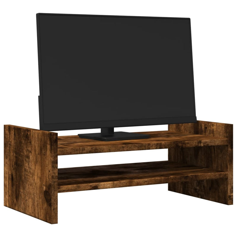 Load image into Gallery viewer, Vidaxl monitorstandaard 50x27x20 cm bewerkt hout gerookt eikenkleurig
