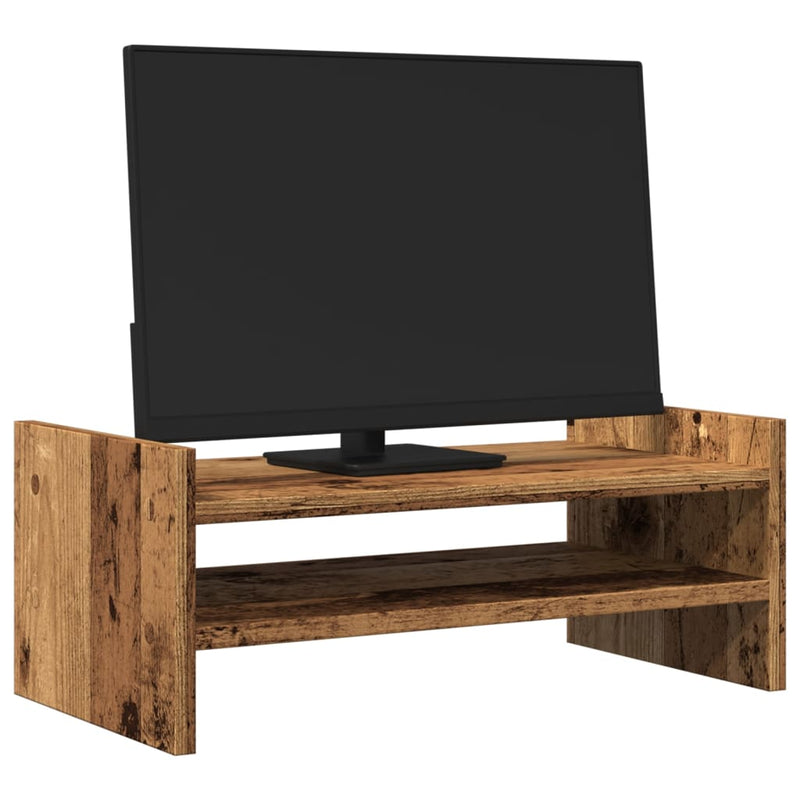 Load image into Gallery viewer, Vidaxl monitorstandaard 50x27x20 cm bewerkt hout oud houtkleurig
