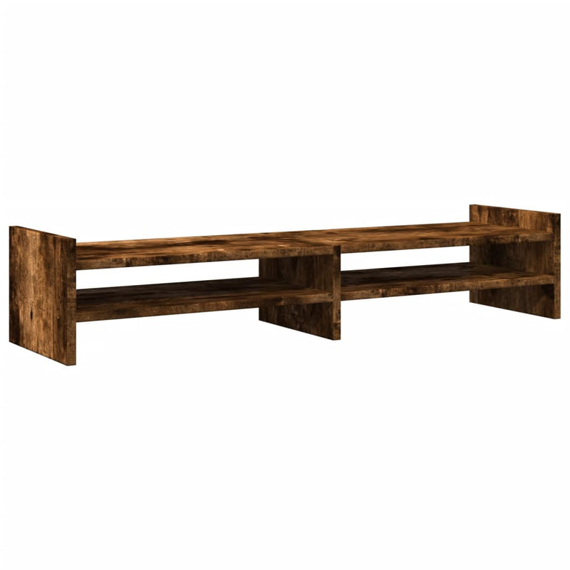 Load image into Gallery viewer, Vidaxl monitorstandaard 100x27x20 cm bewerkt hout gerookt eikenkleurig
