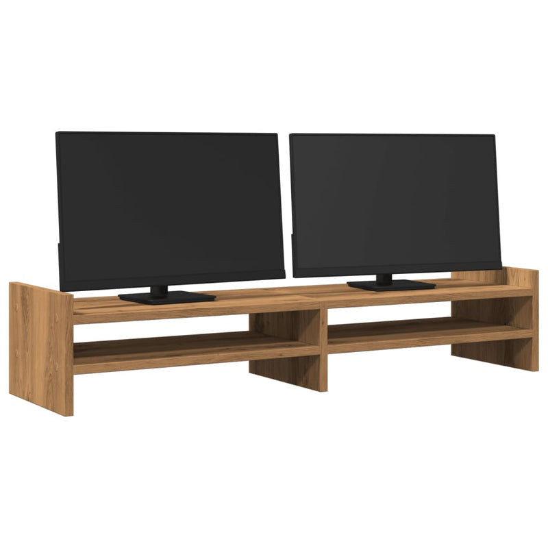 Load image into Gallery viewer, Vidaxl monitorstandaard 100x27x20 cm bewerkt hout artisanaal eiken
