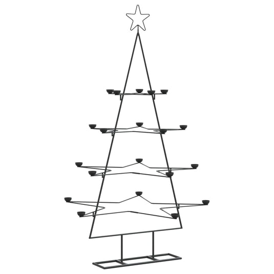 Vidaxl kerstdecoratie kerstboom 140 cm metaal zwart