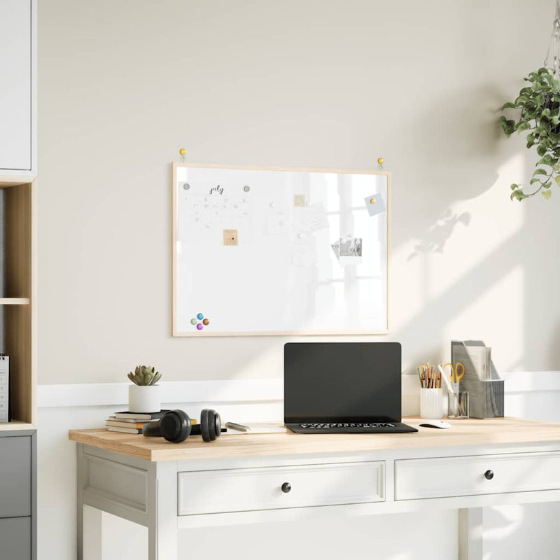 Load image into Gallery viewer, Vidaxl magnetisch whiteboard met massief grenenhouten frame 80x55 cm

