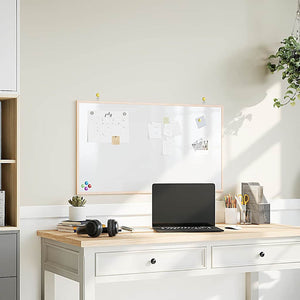 Vidaxl magnetisch whiteboard met massief grenenhouten frame 100x55 cm