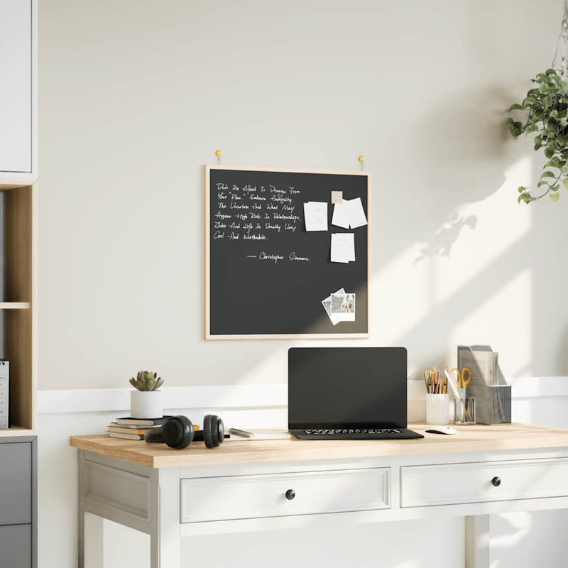 Load image into Gallery viewer, Vidaxl krijtbord met massief grenenhouten frame zwart 60x55 cm
