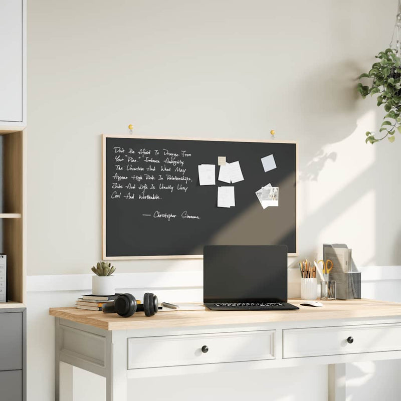Load image into Gallery viewer, Vidaxl krijtbord met massief grenenhouten frame zwart 100x55 cm
