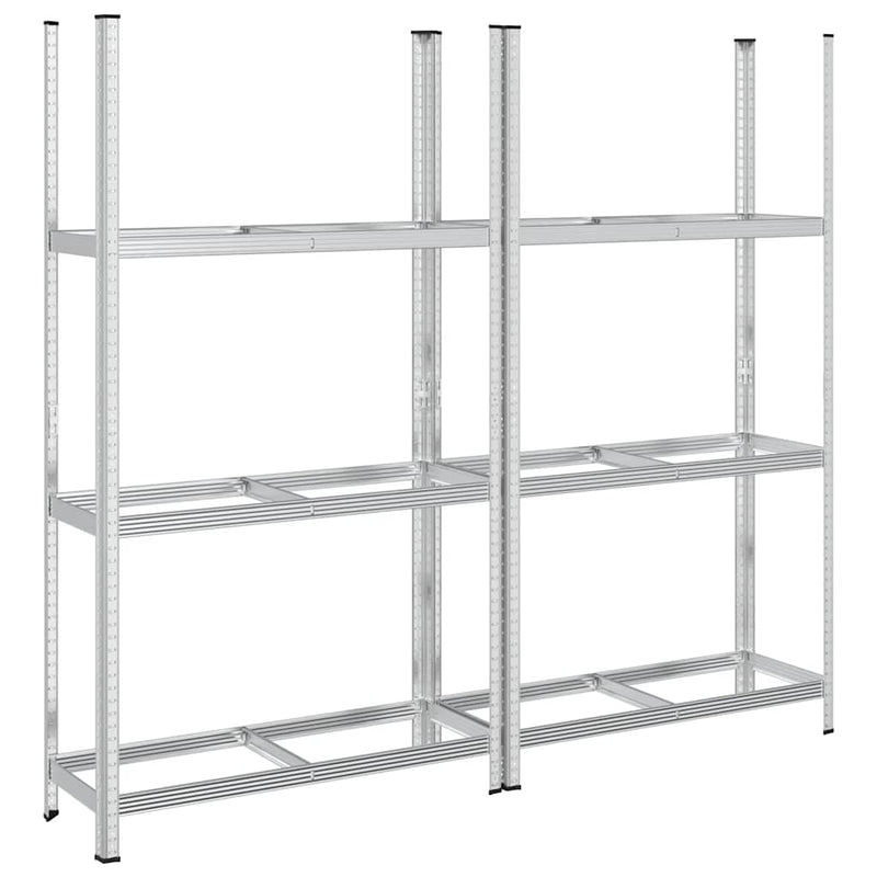 Load image into Gallery viewer, Vidaxl 3-laags bandenrekken 2 st 110x40x200 cm staal zilverkleurig
