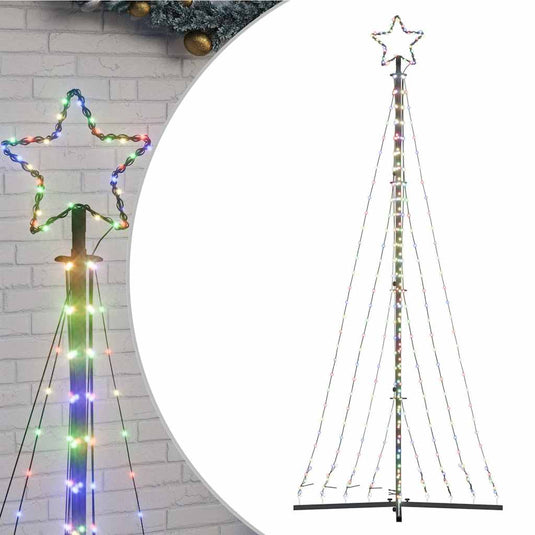 Vidaxl led-kerstboom 447 leds kleurrijk 249 cm