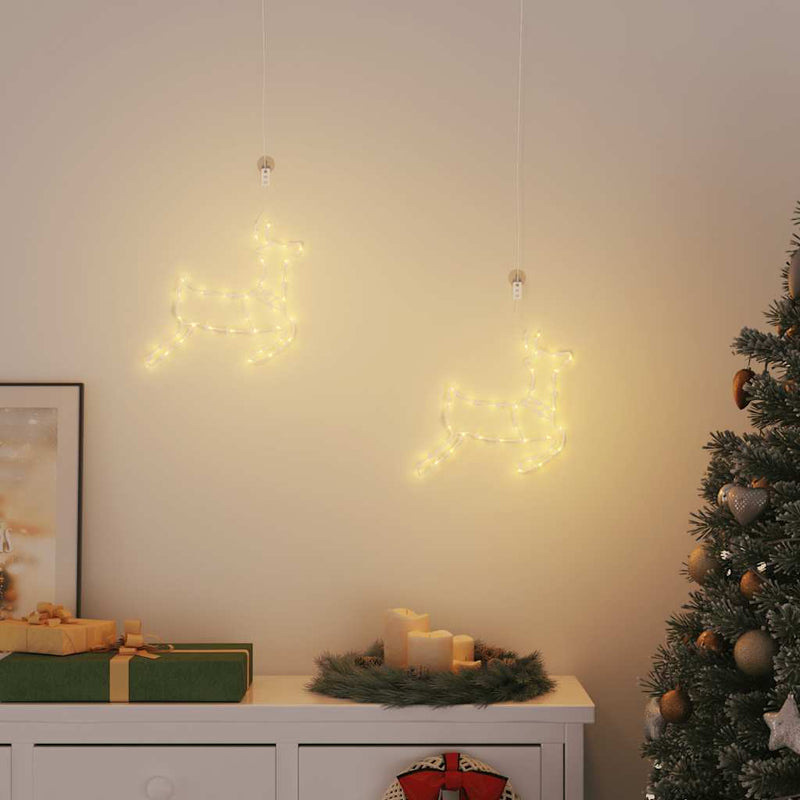 Load image into Gallery viewer, Vidaxl kerstverlichting rendier silhouet 2 st 35 led's warm wit
