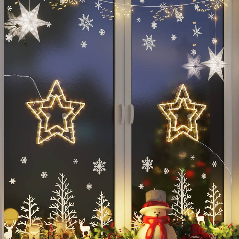 Load image into Gallery viewer, Vidaxl kerstverlichting ster silhouet 2 st 50 leds warm wit
