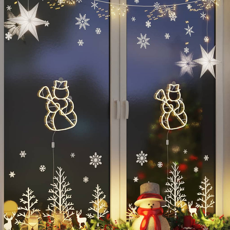 Load image into Gallery viewer, Vidaxl kerstverlichting sneeuwpop silhouet 2 st 35 leds warm wit
