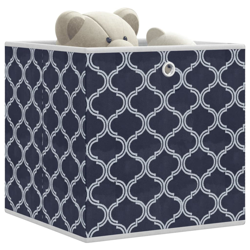 Load image into Gallery viewer, Vidaxl opbergboxen 10 st inklapbaar 32x32x32 cm ongeweven stof blauw
