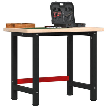 Vidaxl werkbank rechthoekig 100x60x83 cm massief eikenhout
