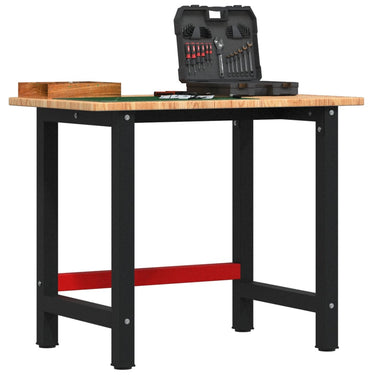 Vidaxl werkbank rechthoek 100x60x81,5 cm massief eikenhout lichtbruin