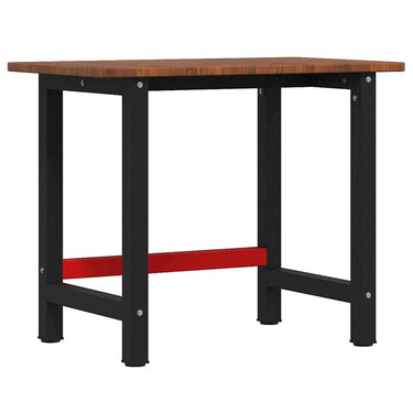 Vidaxl werkbank rechthoek 100x60x81,5 cm massief eikenhout donkerbruin