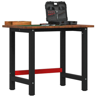 Vidaxl werkbank rechthoek 100x60x81,5 cm massief eikenhout donkerbruin