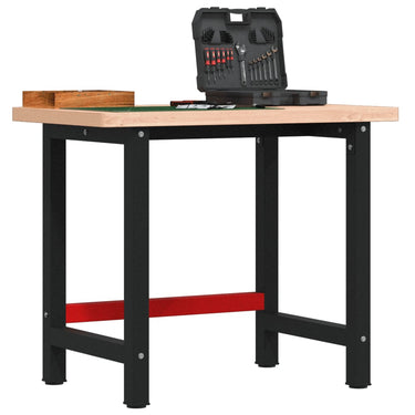 Vidaxl werkbank rechthoekig 100x60x83 cm massief beukenhout