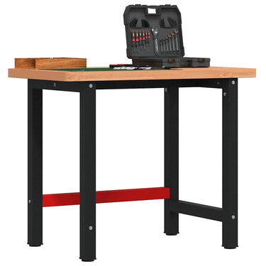 Vidaxl werkbank rechthoekig 100x60x83 cm massief beukenhout