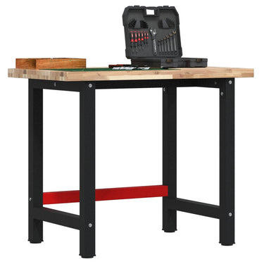 Vidaxl werkbank rechthoekig 100x60x83 cm massief acaciahout