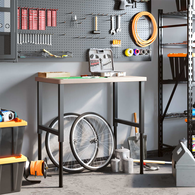 Load image into Gallery viewer, VidaXL Werkbank rechthoekig 100x60x(73-99,5) cm massief eikenhout
