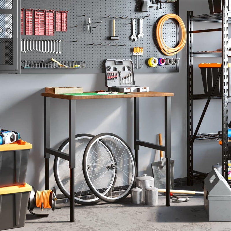 Load image into Gallery viewer, VidaXL Werkbank rechthoek 100x60x(71,5-98) cm eikenhout donkerbruin
