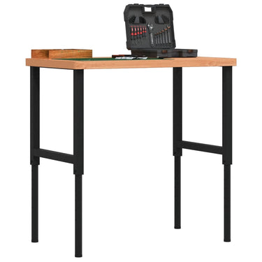 Vidaxl werkbank rechthoekig 100x60x(73-99,5) cm massief beukenhout