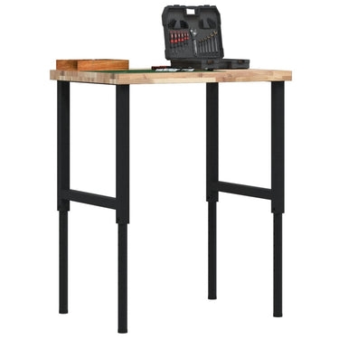 Vidaxl werkbank rechthoekig 80x60x(73-99,5) cm massief acaciahout