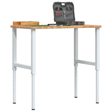 Vidaxl werkbank rechthoek 100x60x(71,5-98) cm eikenhout lichtbruin