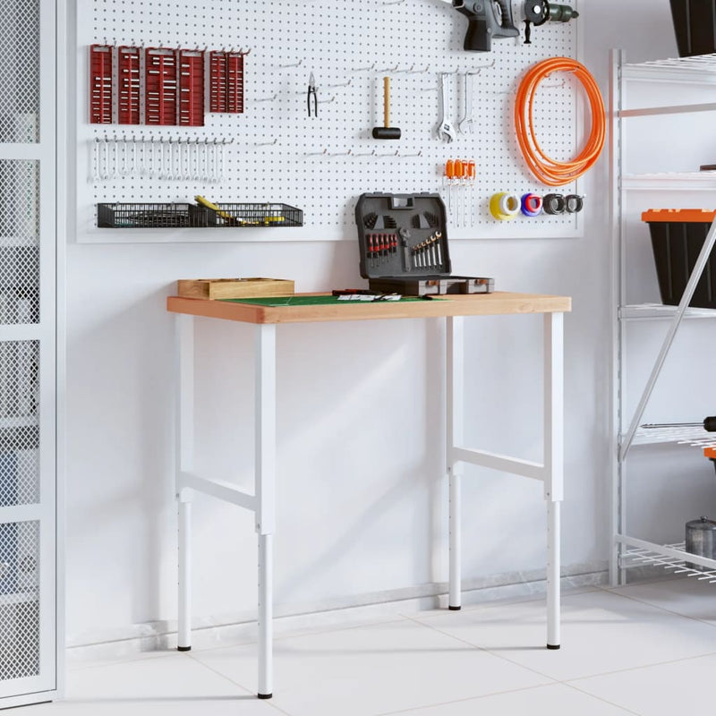 Load image into Gallery viewer, Vidaxl werkbank rechthoekig 100x60x(73-99,5) cm massief beukenhout
