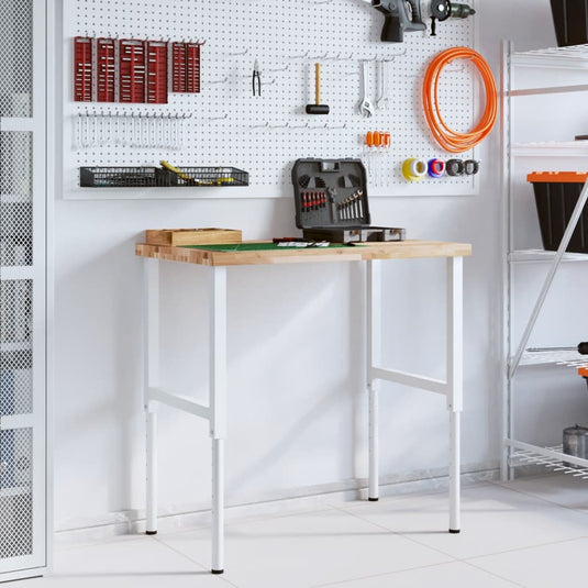 Vidaxl werkbank rechthoekig 100x60x(73-99,5) cm massief acaciahout