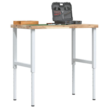 Vidaxl werkbank rechthoekig 100x60x(73-99,5) cm massief acaciahout