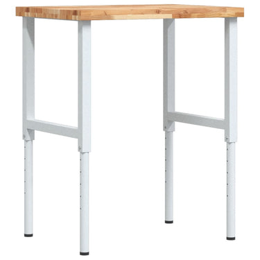 Vidaxl werkbank rechthoekig 80x60x(73-99,5) cm massief acaciahout