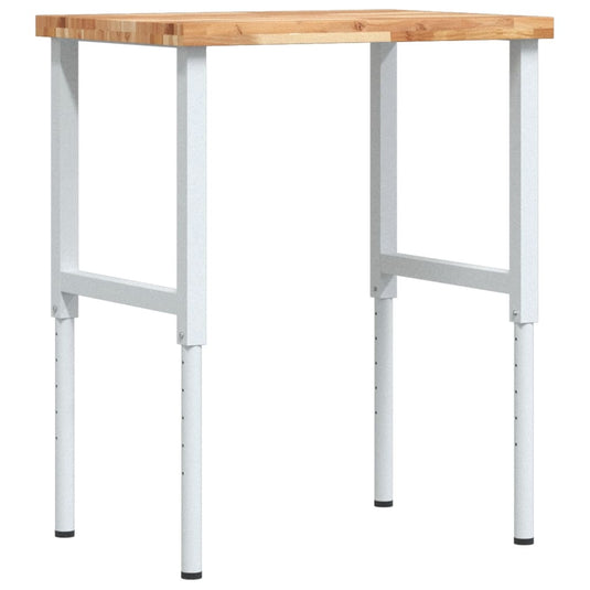 Vidaxl werkbank rechthoekig 80x60x(73-99,5) cm massief acaciahout