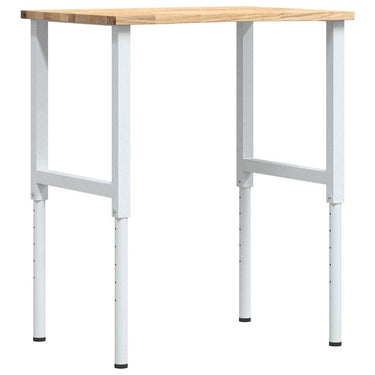Vidaxl werkbank 80x60x(71,5-98) cm massief eikenhout
