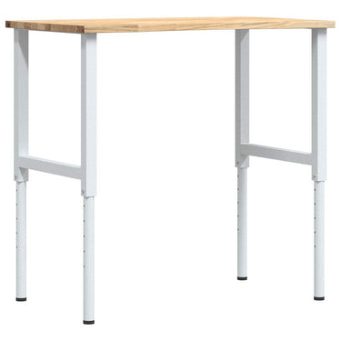 Vidaxl werkbank 100x60x(71,5-98) cm massief eikenhout