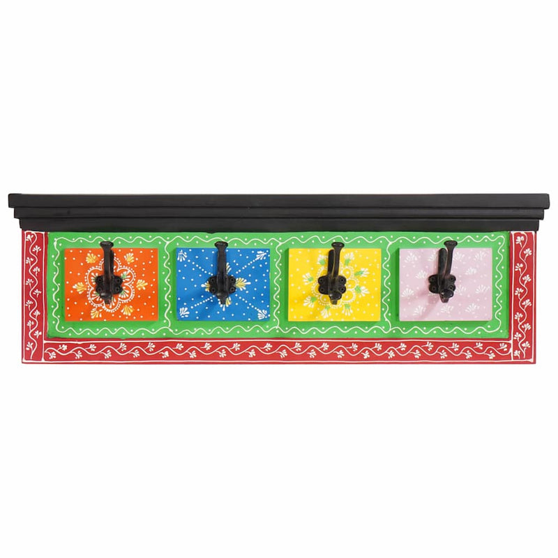 Load image into Gallery viewer, Vidaxl kapstok zwart 80 x 25 x 2 cm massief mango hout
