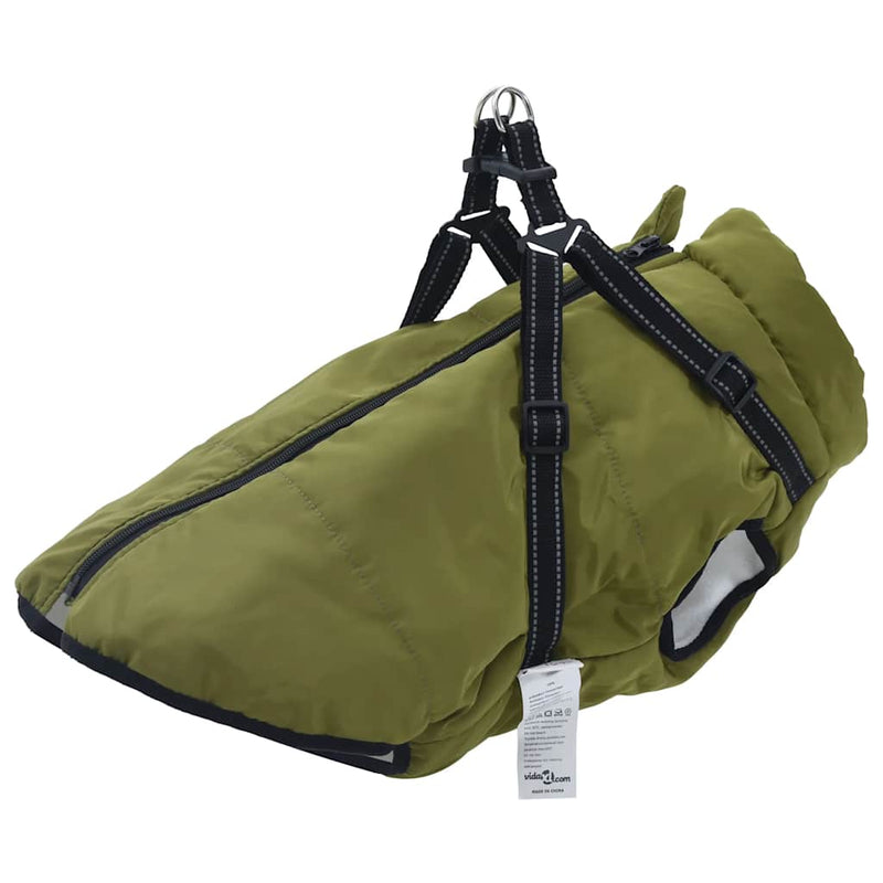 Load image into Gallery viewer, Vidaxl hondenjas met harnas waterdicht reflecterend legergroen l48
