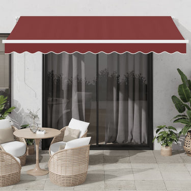 Vidaxl luifel automatisch uittrekbaar 350x250 cm bordeauxrood