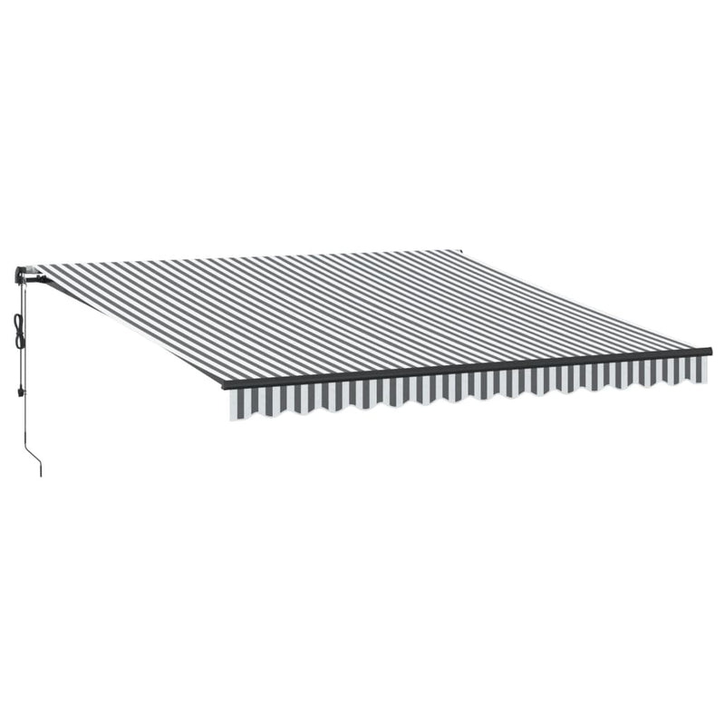 Load image into Gallery viewer, VidaXL Luifel automatisch uittrekbaar 450x300 cm antracietkleur en wit
