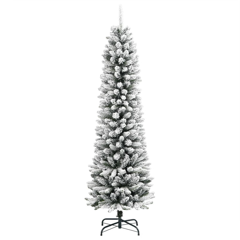 Load image into Gallery viewer, Vidaxl kunstkerstboom met sneeuw smal 150 cm pvc en pe
