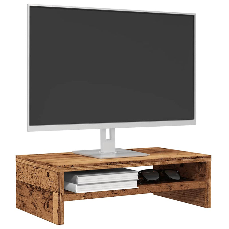 Load image into Gallery viewer, VidaXL Monitorstandaard 42x24x13 cm bewerkt hout oud houtkleurig
