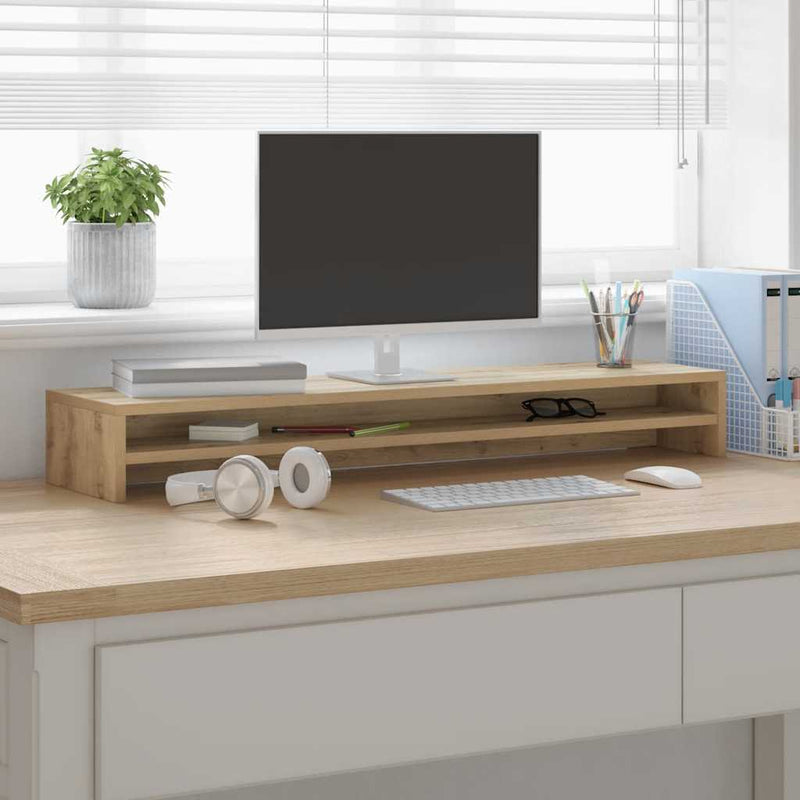 Load image into Gallery viewer, Vidaxl monitorstandaard artisan eikenhout 100x24x13 cm
