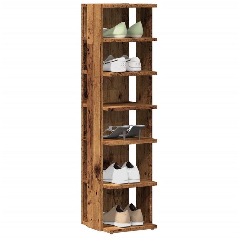 Load image into Gallery viewer, Vidaxl schoenenkast 28x27x102 cm bewerkt hout oud houtkleurig
