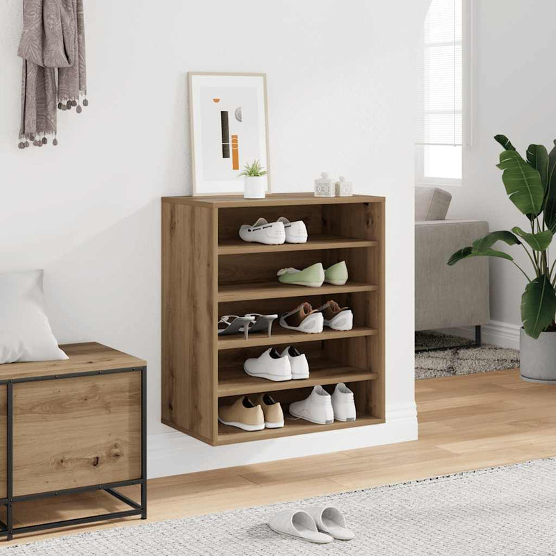 Load image into Gallery viewer, Vidaxl schoenenkast 60x35x70 cm bewerkt hout artisanaal eikenkleur
