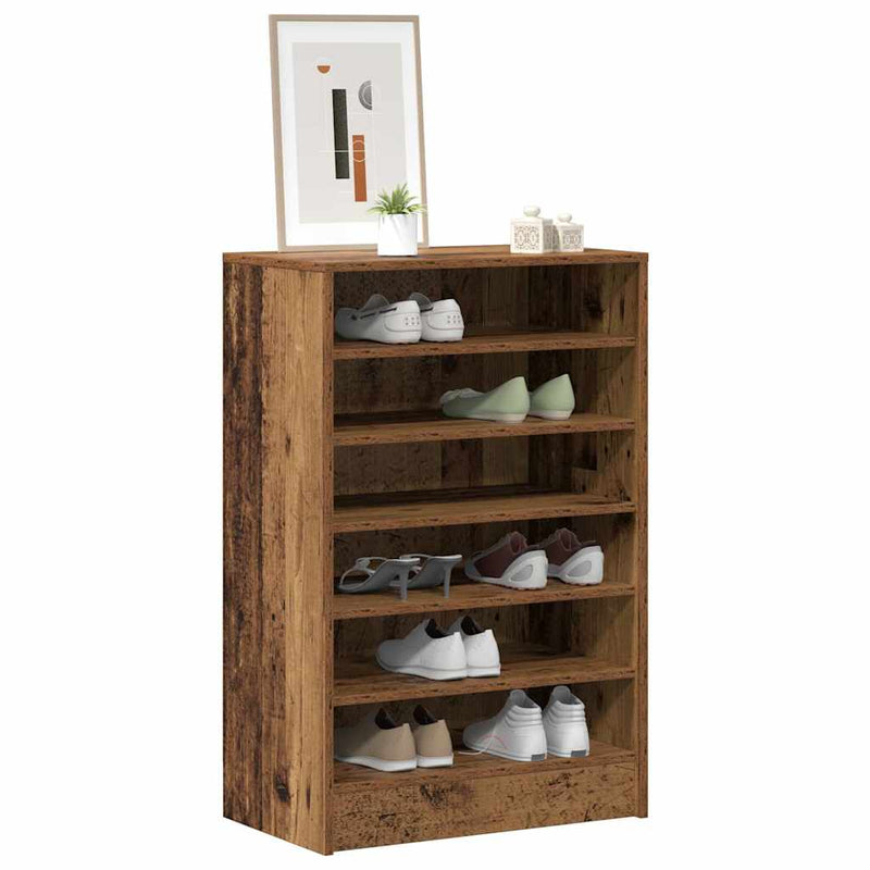 Load image into Gallery viewer, Vidaxl schoenenkast 60x35x92 cm bewerkt hout oud houtkleurig
