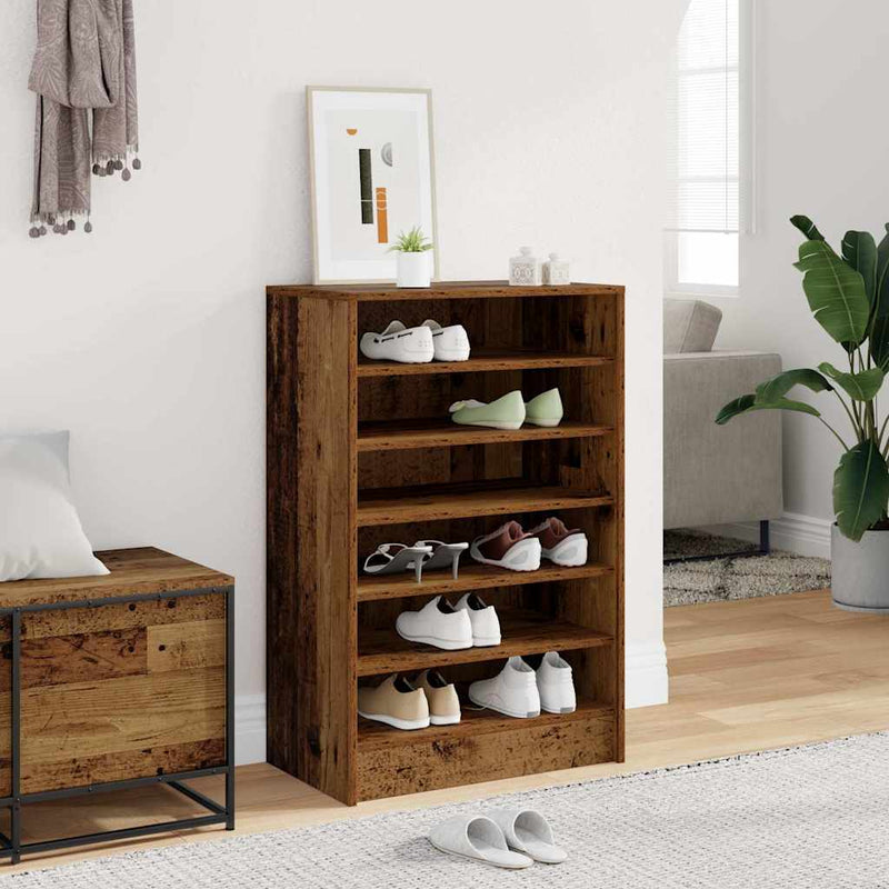 Load image into Gallery viewer, Vidaxl schoenenkast 60x35x92 cm bewerkt hout oud houtkleurig
